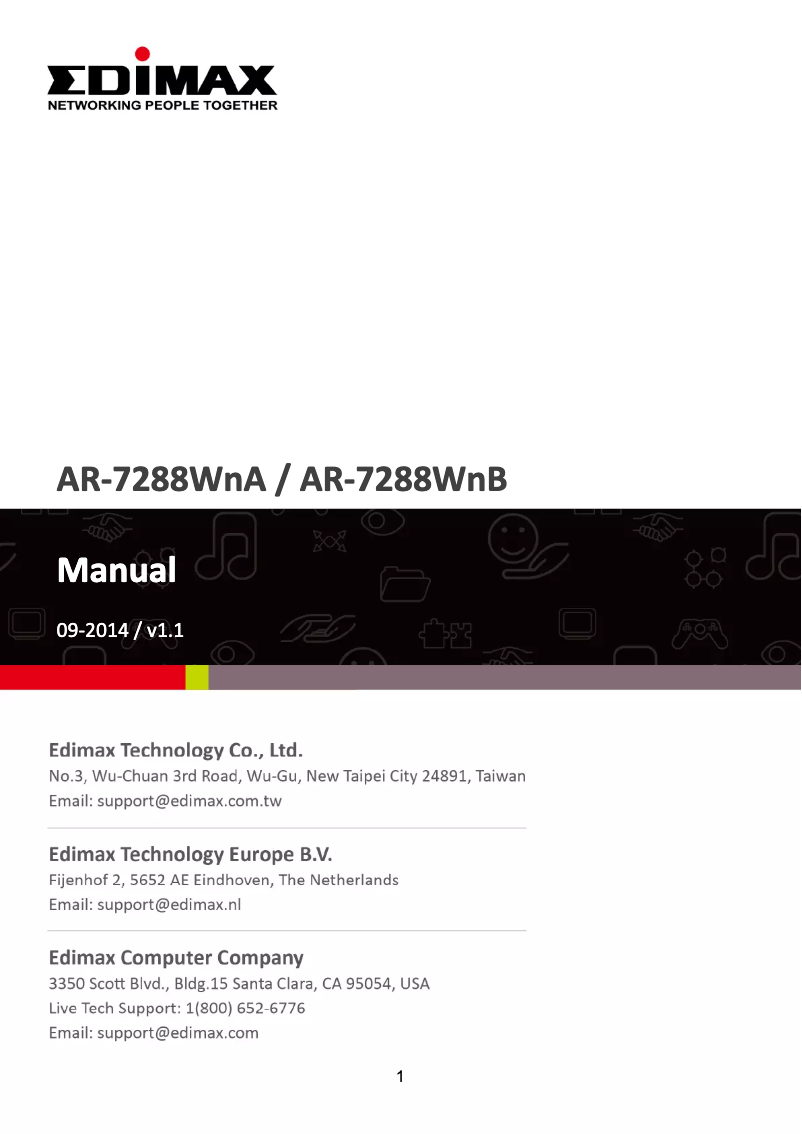 Imagen de la primera página del manual del dispositivo AR-7288WNA