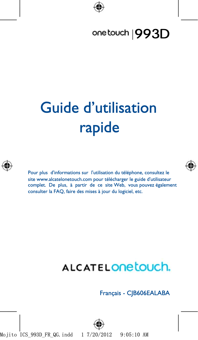 Page n°1 - Manuel utilisateur Alcatel One Touch 993D