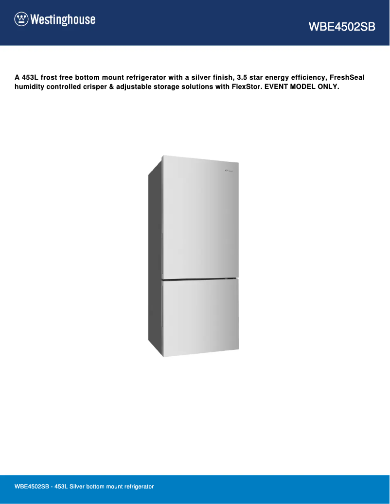 Image de la première page du manuel de l'appareil WBE4502SB