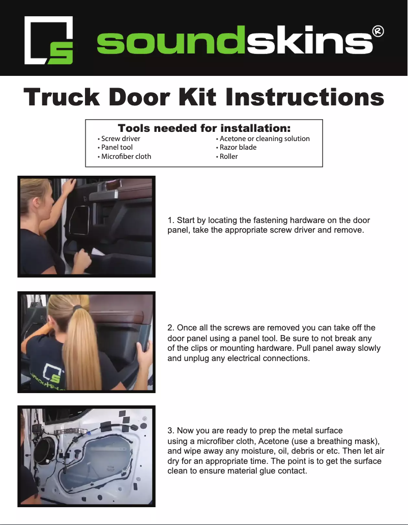 Page 1 de la notice Manuel utilisateur Soundskins SSK-RAP4DRV2