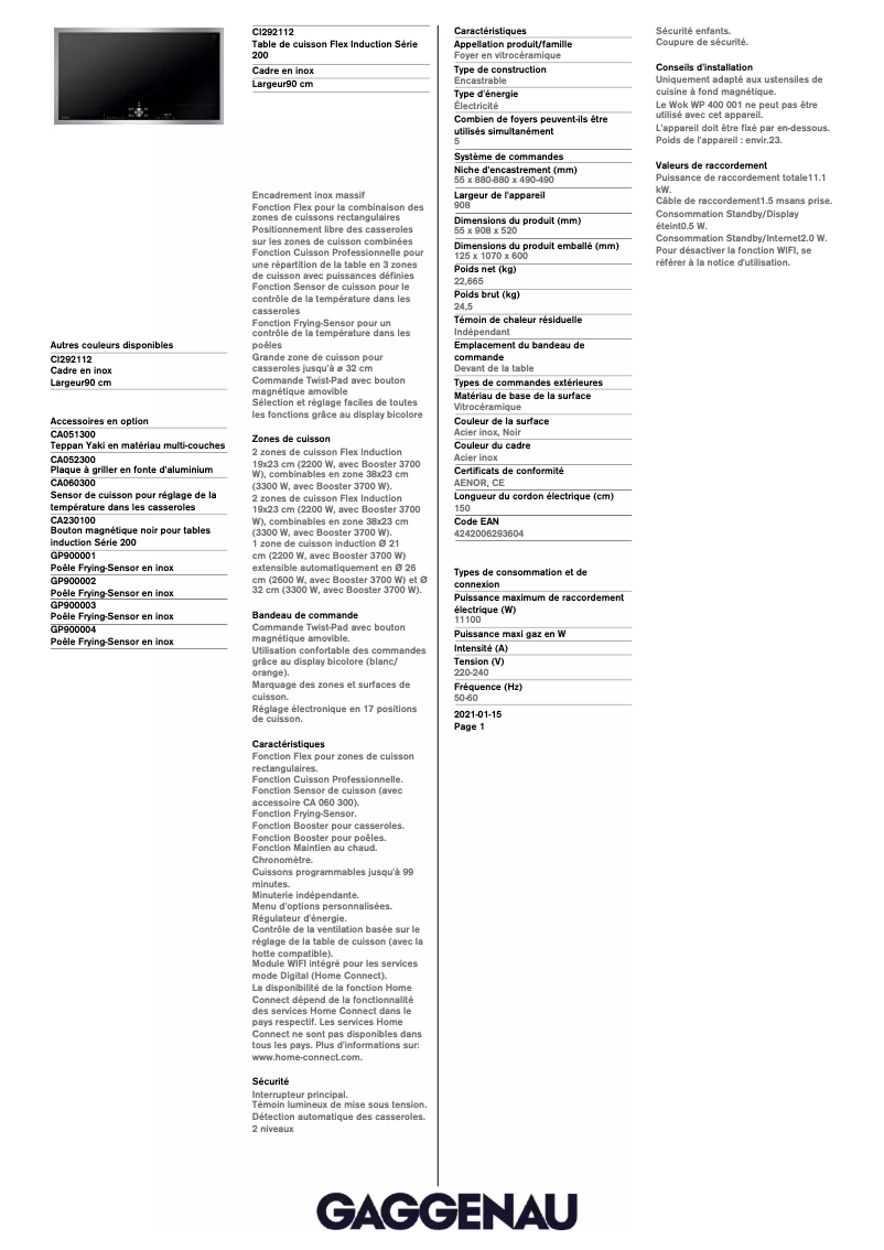 Image de la première page du manuel de l'appareil CI292112