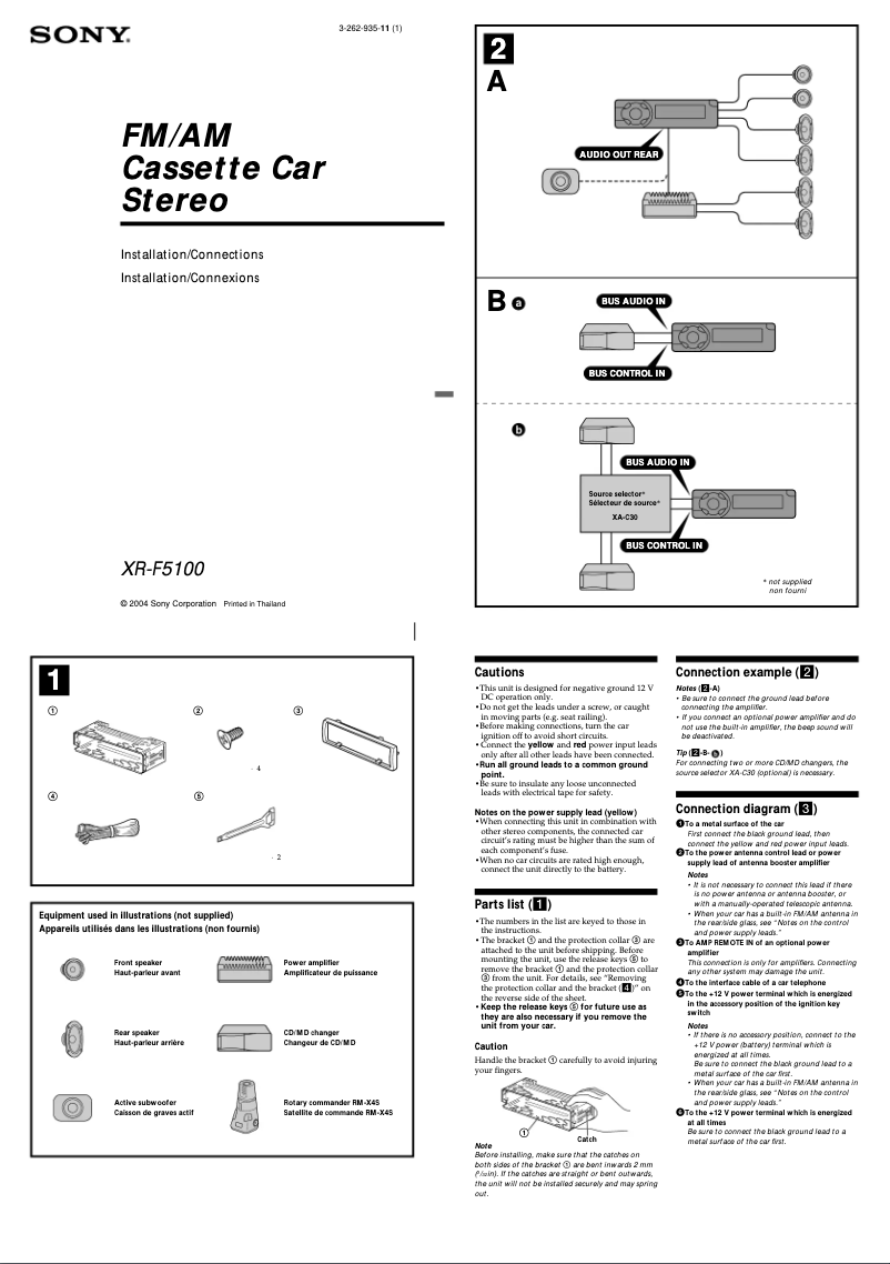 Image de la première page du manuel de l'appareil XR-F5100