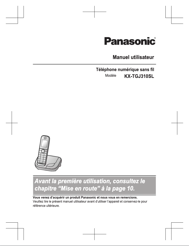 Imagen de la primera página del manual del dispositivo KX-TGJ310