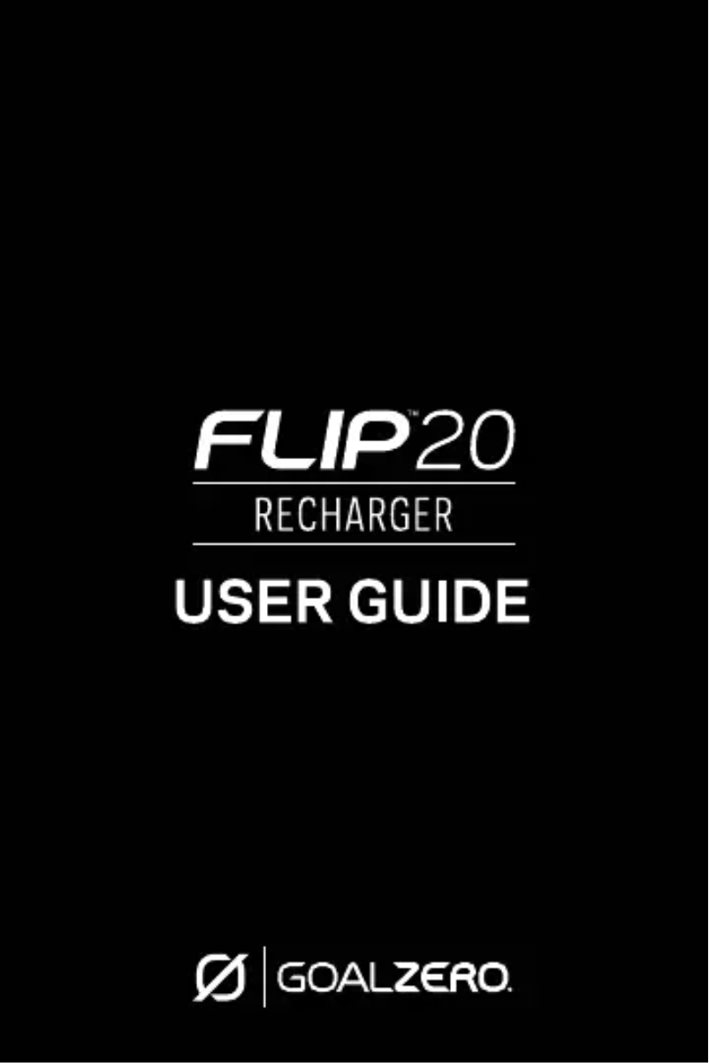 Page 1 de la notice Manuel utilisateur Goal Zero Flip 20