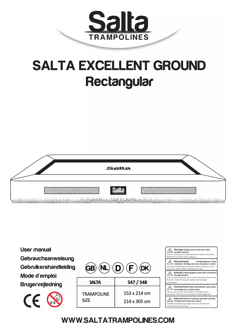 Page n°1 - Manuel utilisateur Salta Excellent Ground 153 x 214 cm