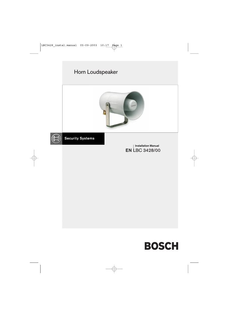 Page 1 de la notice Manuel utilisateur Bosch LBC 3428/00