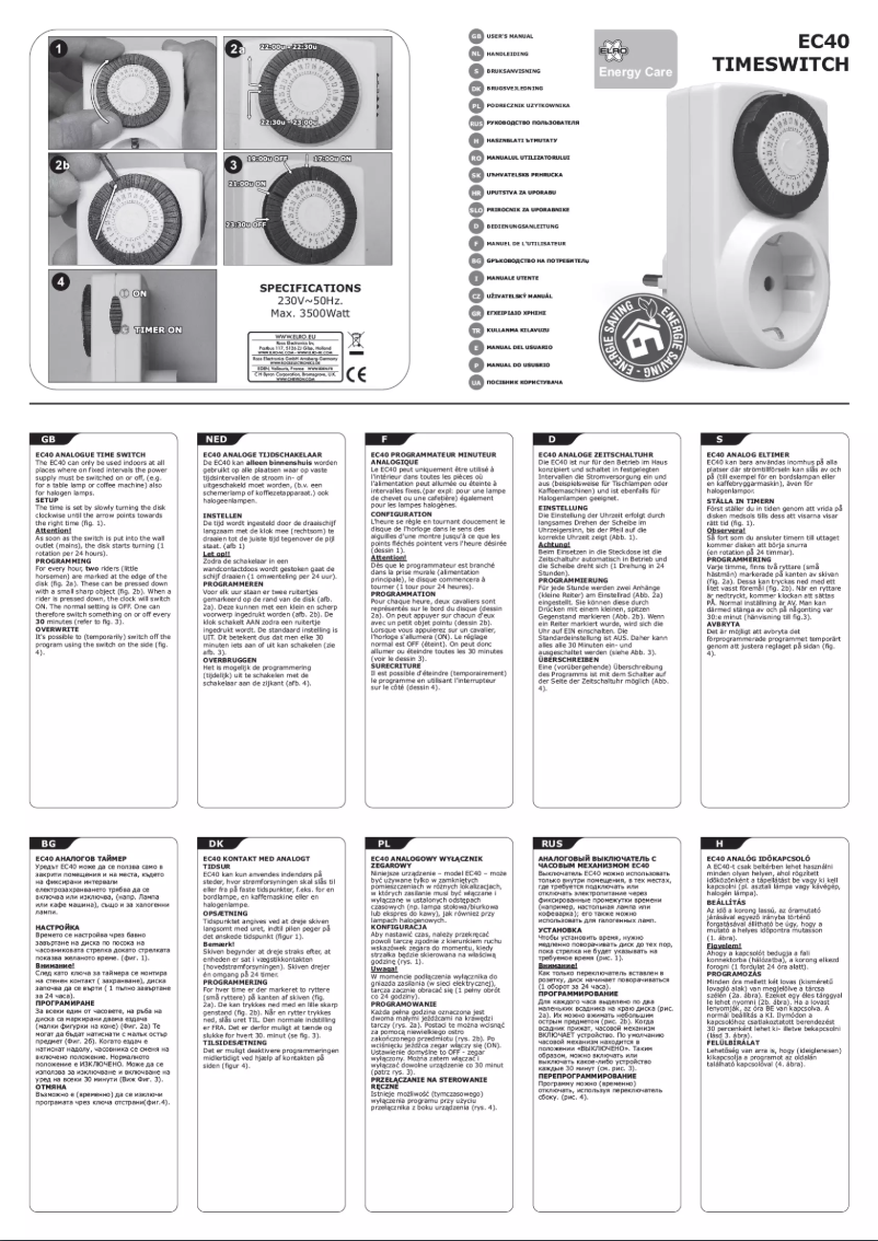 Page n°1 - Manuel utilisateur Elro EC40