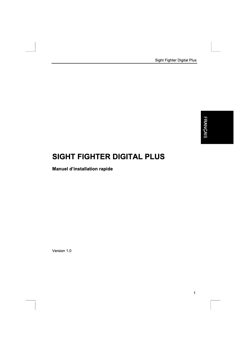 Page 1 de la notice Manuel utilisateur Trust Sight Fighter Digital Plus