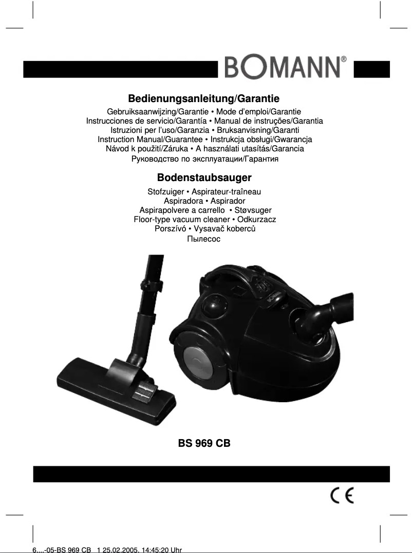 Image de la première page du manuel de l'appareil BS 969 CB