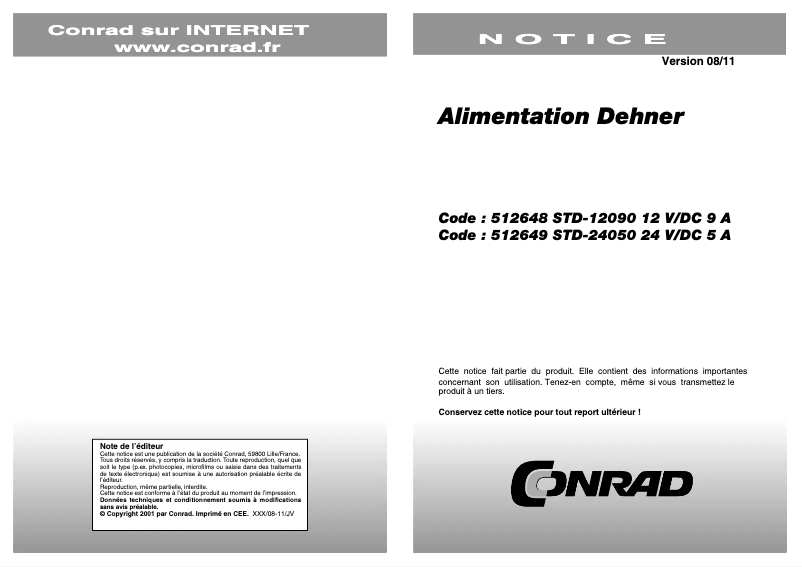 Image de la première page du manuel de l'appareil STD-24050