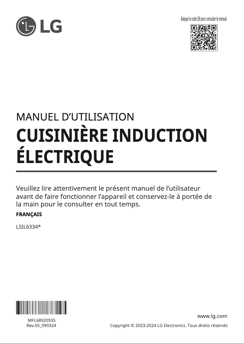 Image de la première page du manuel de l'appareil LSIL6334F