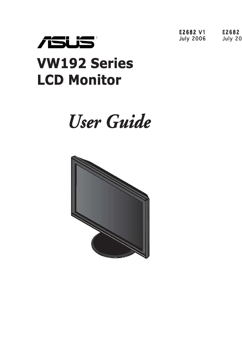 Page n°1 - Manuel utilisateur Asus VW192S