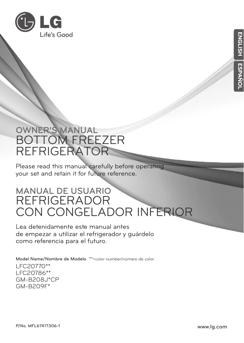 Page 1 de la notice Manuel utilisateur LG LFC20770SW