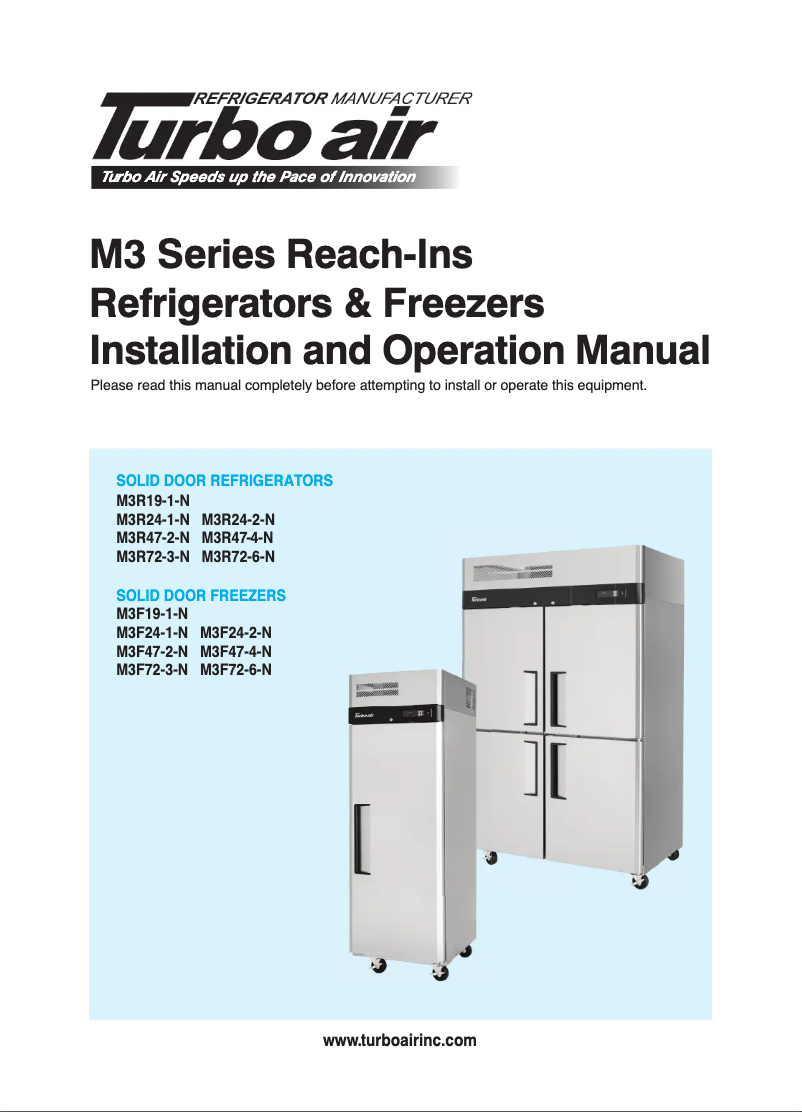 Página 1 del manual Manual de usuario Turbo air M3R24-1-N