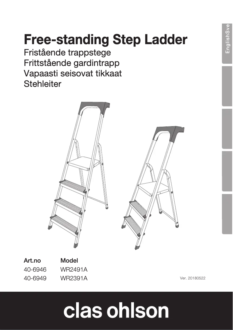 Page n°1 - Manuel utilisateur Clas Ohlson WR2491A