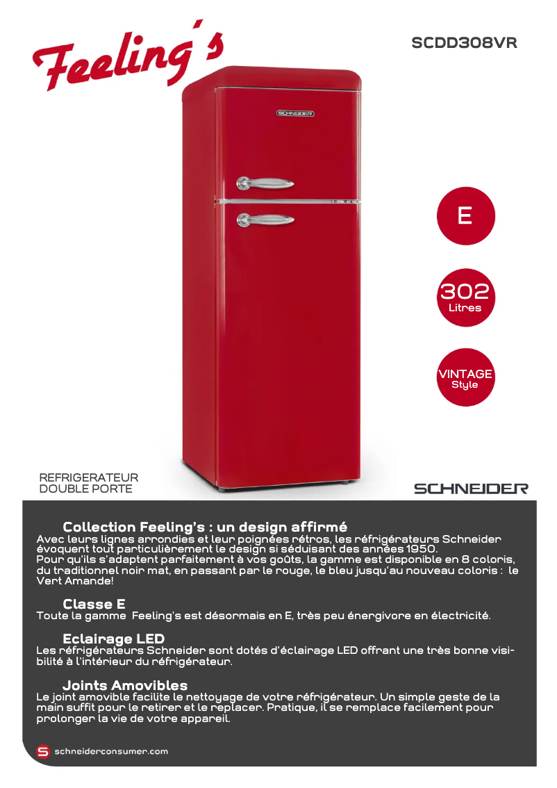 Page 1 de la notice Fiche technique Schneider SCDD308VR