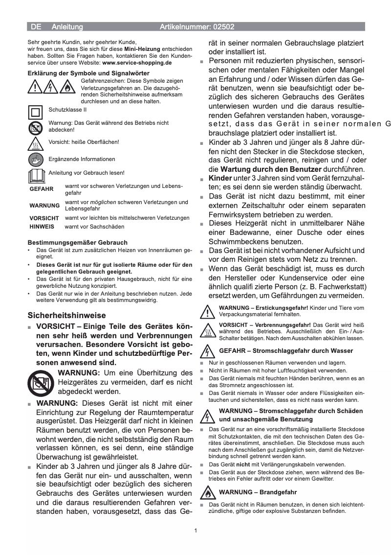 Página 1 del manual Manual de usuario EasyMaxx 02502