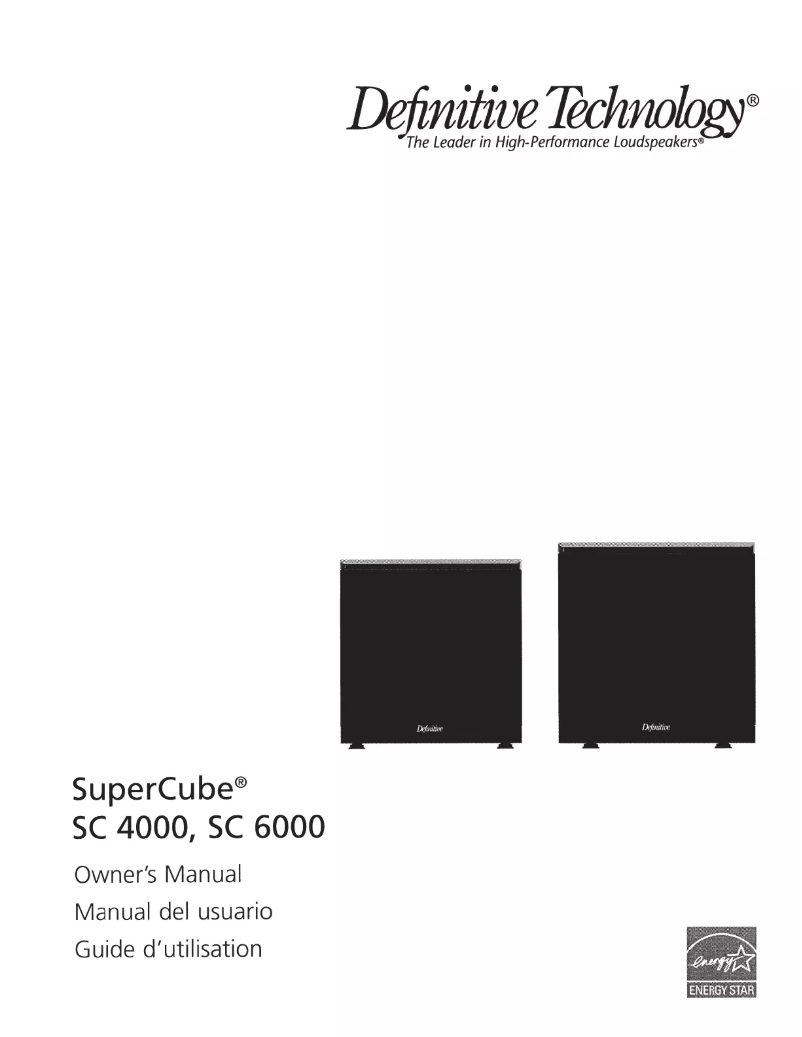 Page 1 de la notice Manuel utilisateur Definitive Technology SuperCube SC 6000