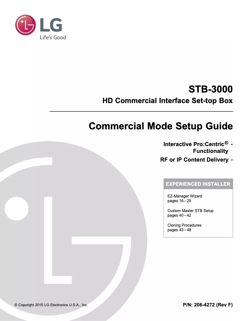 Page n°1 - Manuel utilisateur LG STB3000