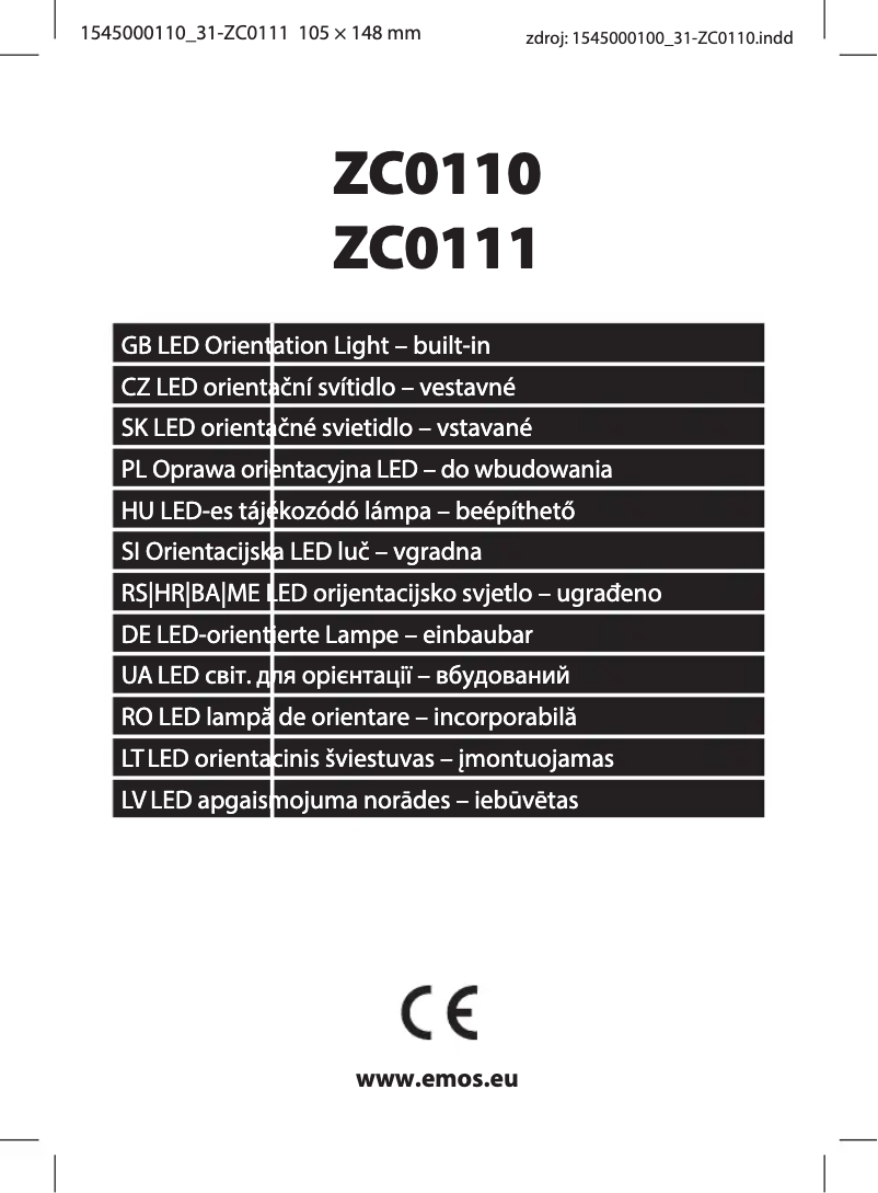 Image de la première page du manuel de l'appareil ZC0111