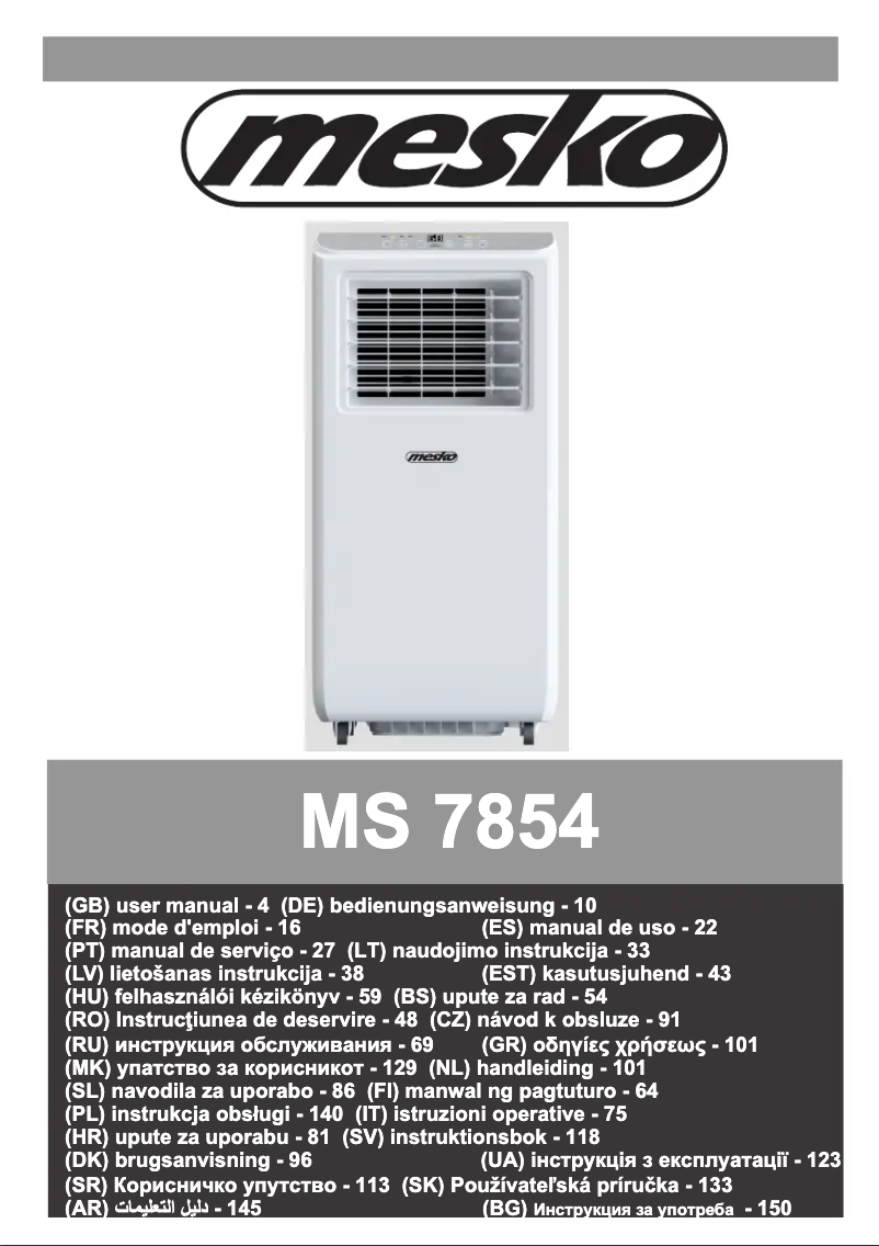Page n°1 - Manuel utilisateur Mesko MS 7854