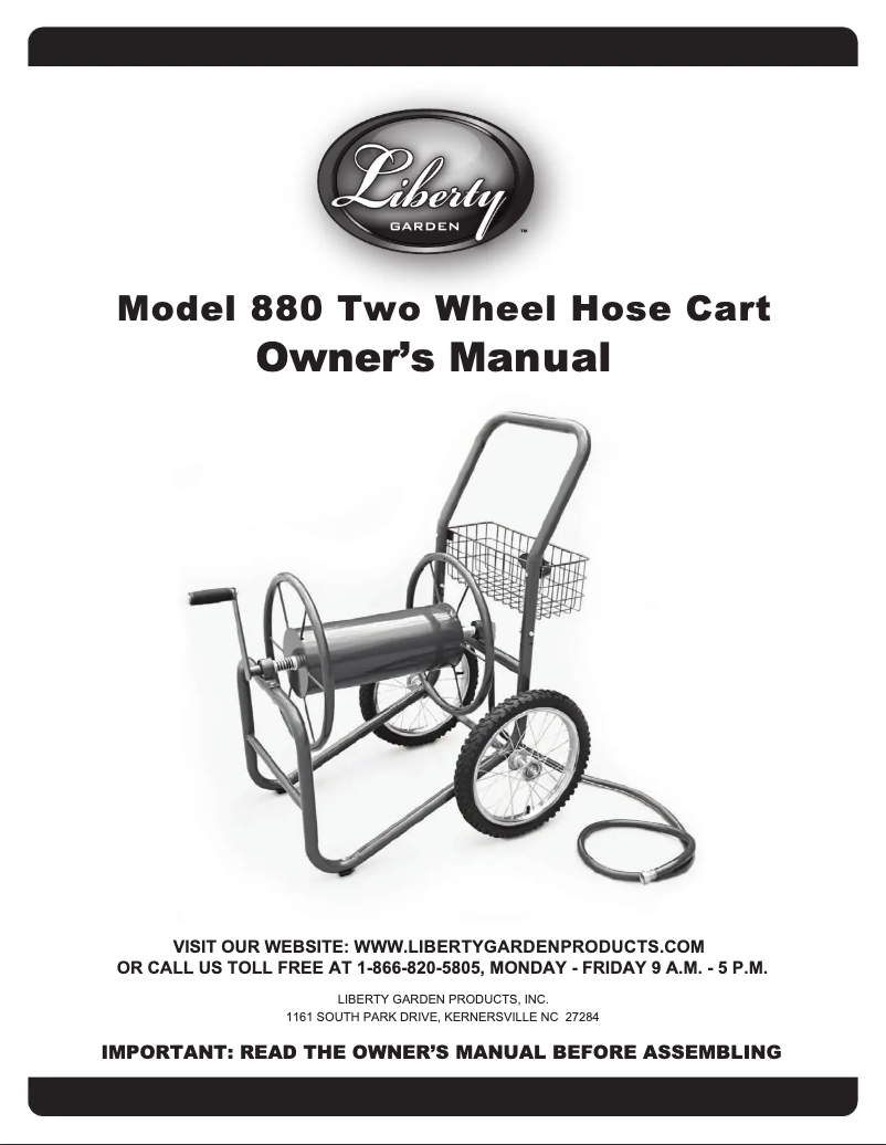 Page n°1 - Manuel utilisateur Liberty Garden 880