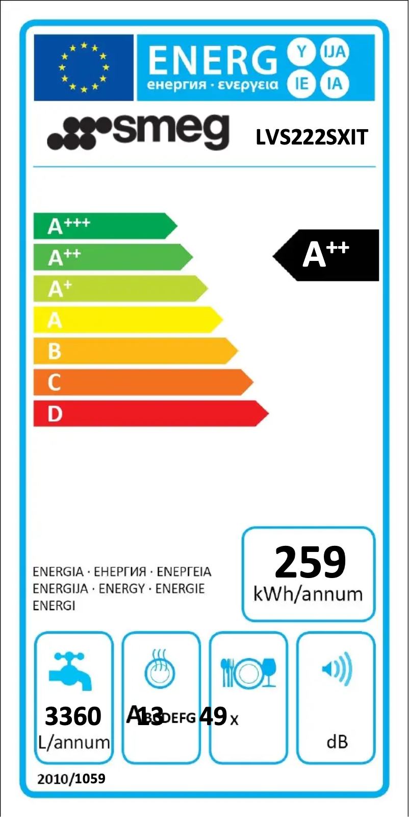 Page 1 de la notice Manuel utilisateur Smeg LVS222SXIT