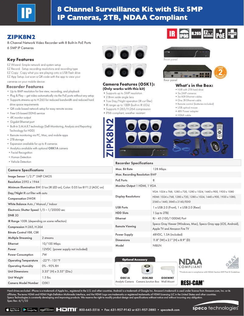 Image de la première page du manuel de l'appareil ZIPK8N2