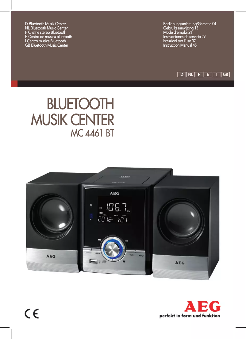 Page 1 de la notice Manuel utilisateur AEG MC 4461 BT