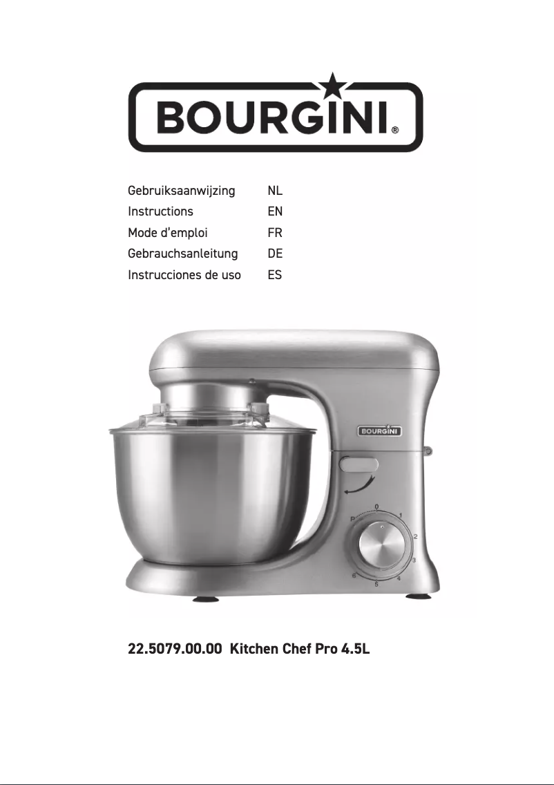 Page 1 de la notice Manuel utilisateur Bourgini Kitchen Chef Pro 22.5079.00.00