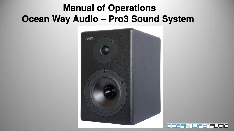 Page n°1 - Manuel utilisateur Ocean Way Audio Pro3