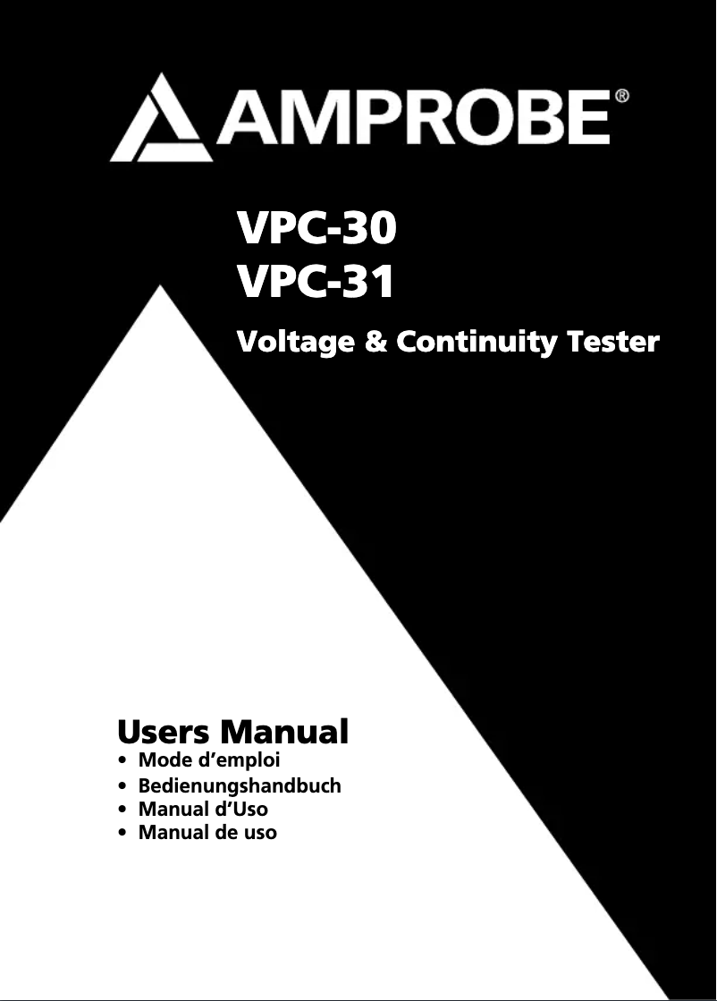 Page n°1 - Manuel utilisateur Amprobe VPC-31