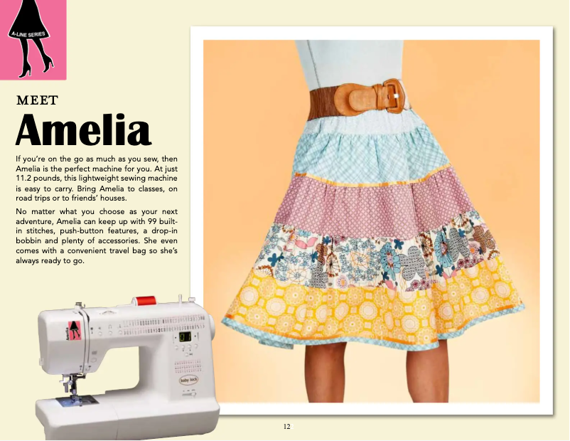 Page 1 de la notice Fiche technique Baby Lock Amelia BL100A