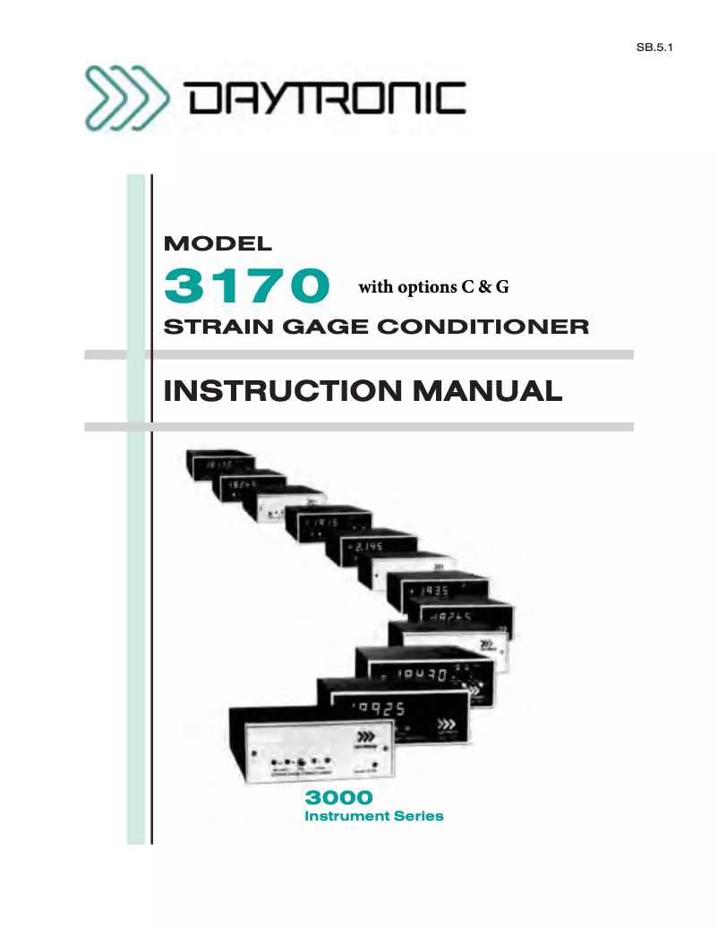 Page n°1 - Manuel utilisateur Daytronic 3170C