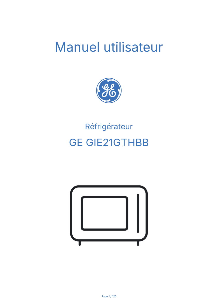 Page n°1 - Manuel utilisateur GE GIE21GTHBB
