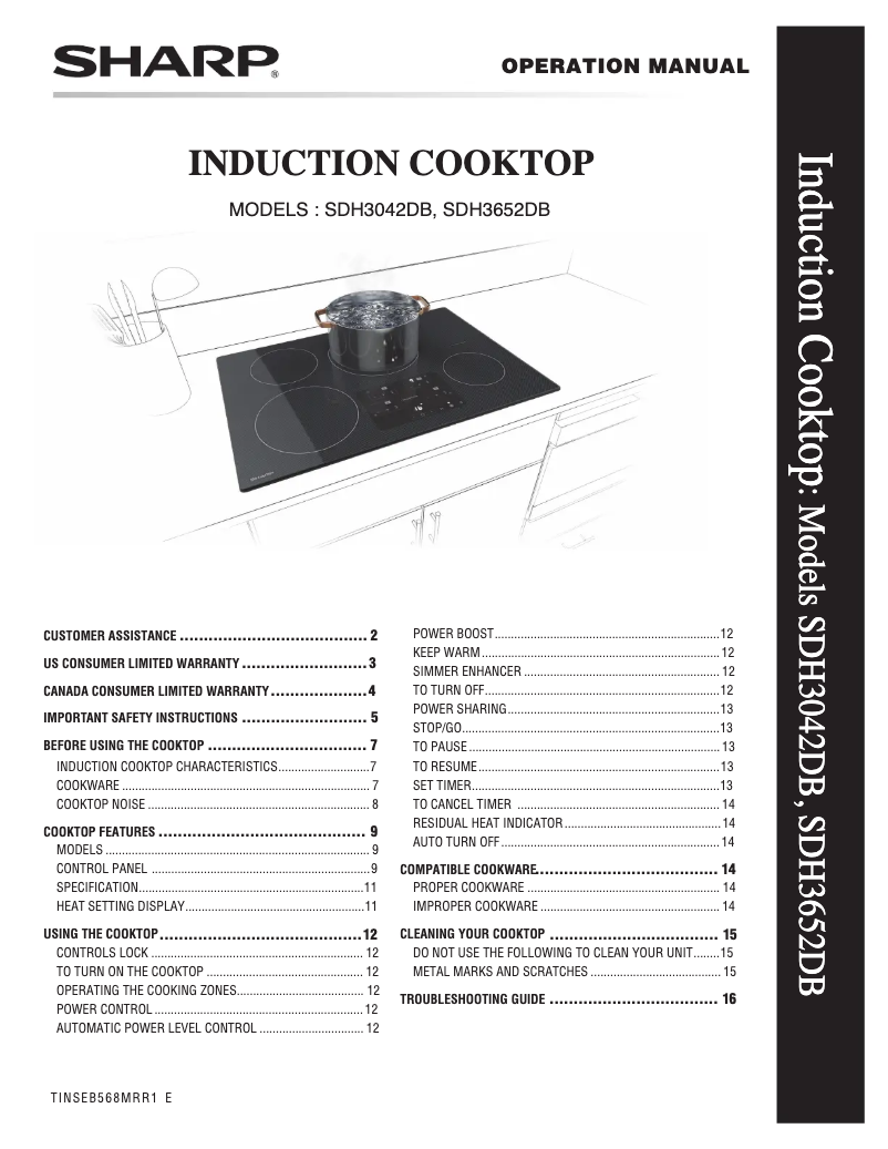 Page 1 de la notice Manuel utilisateur Sharp SDH3652DB