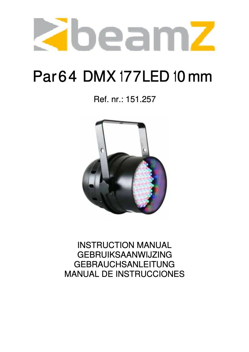 Page n°1 - Manuel utilisateur BeamZ SlimPAR 151.257