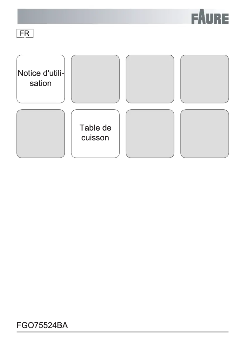 Page n°1 - Manuel utilisateur Faure FGO75524BA