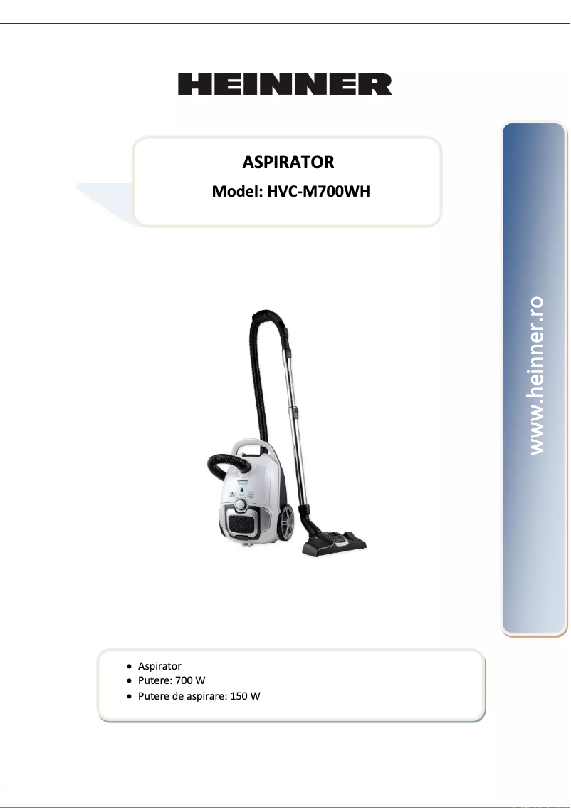 Page 1 de la notice Manuel utilisateur Heinner HVC-M700WH