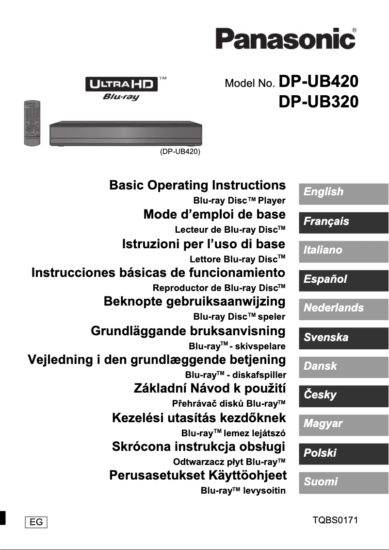 Page n°1 - Manuel utilisateur Panasonic DP-UB420