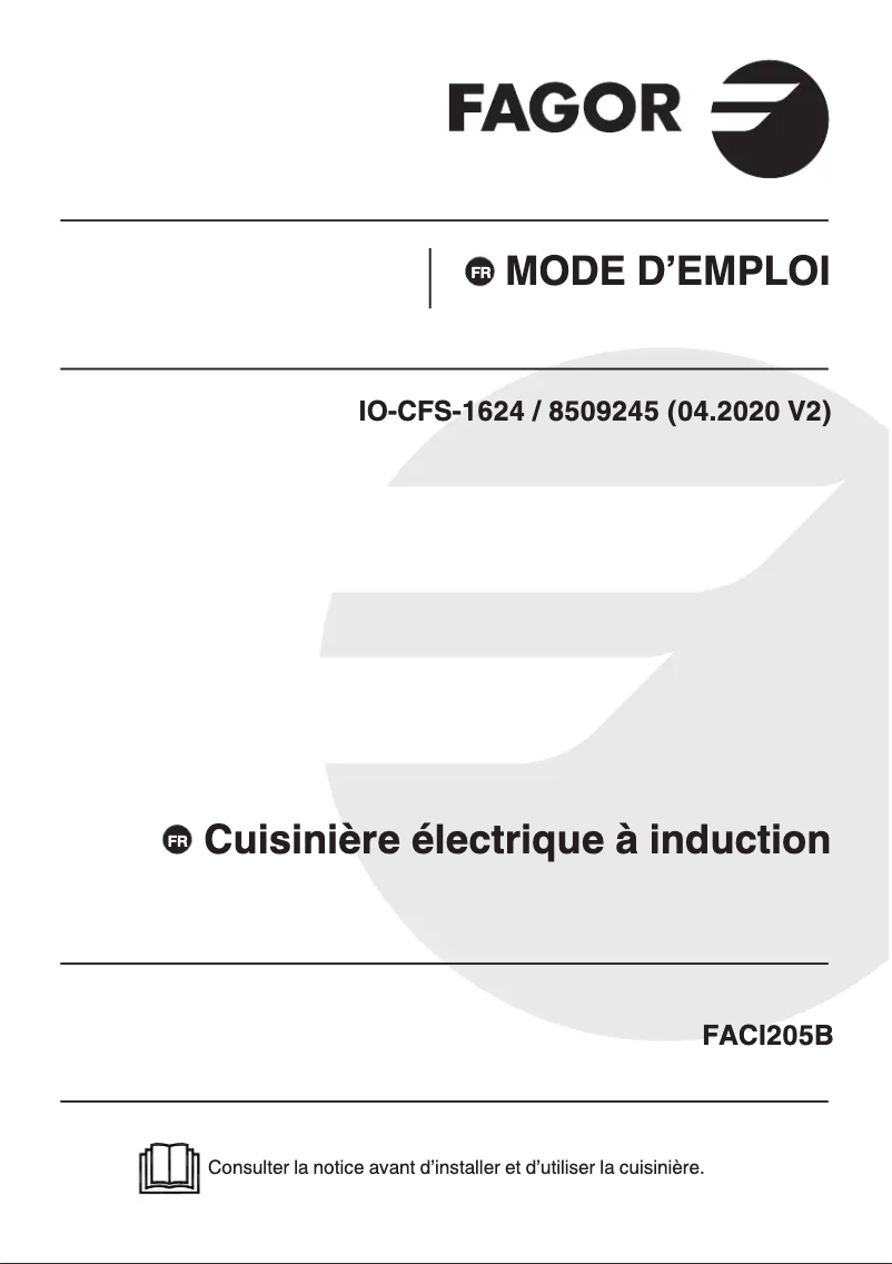 Image de la première page du manuel de l'appareil FACI205S
