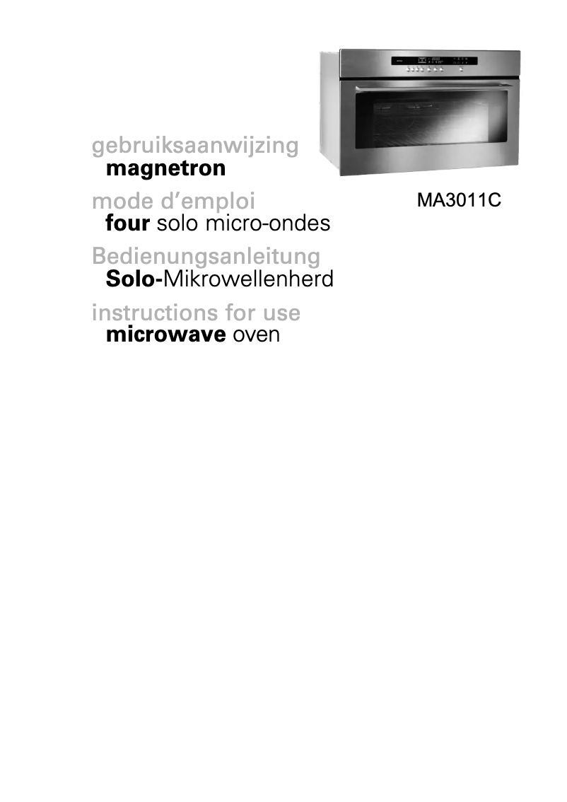 Image de la première page du manuel de l'appareil MA3011C