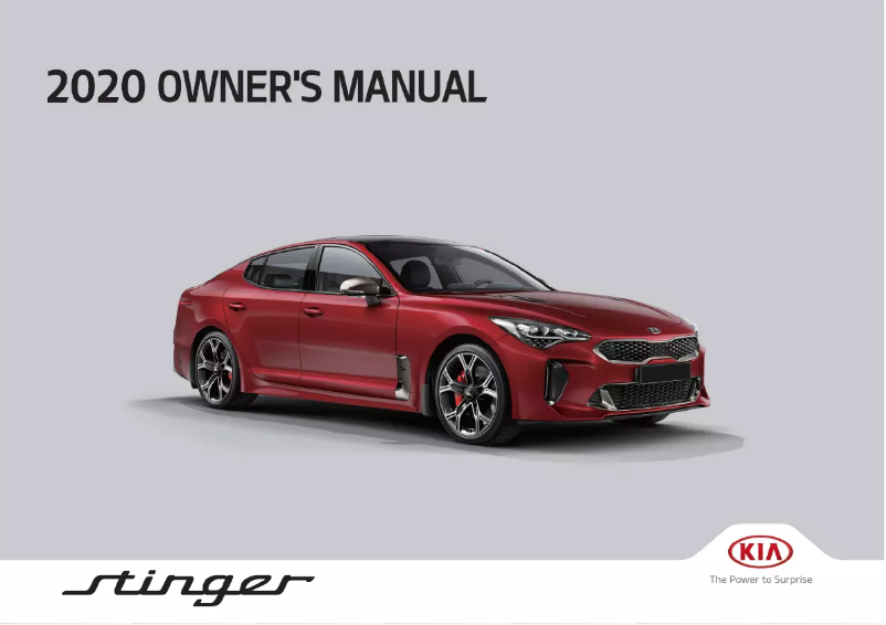 Page 1 de la notice Manuel utilisateur Kia Stinger (2020)