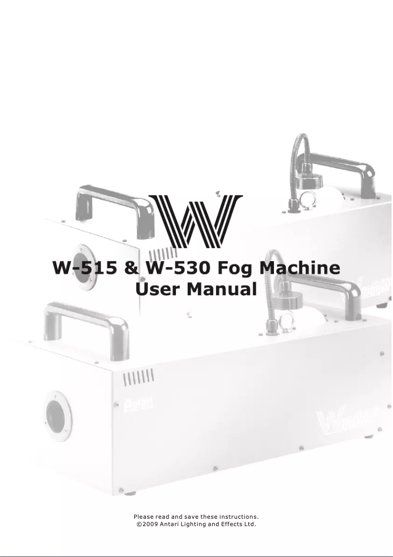 Image de la première page du manuel de l'appareil W-515