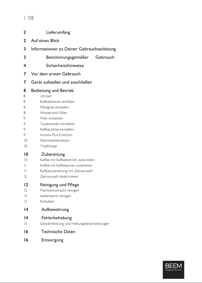 Page 1 de la notice Manuel utilisateur BEEM Fresh Aroma Perfect III