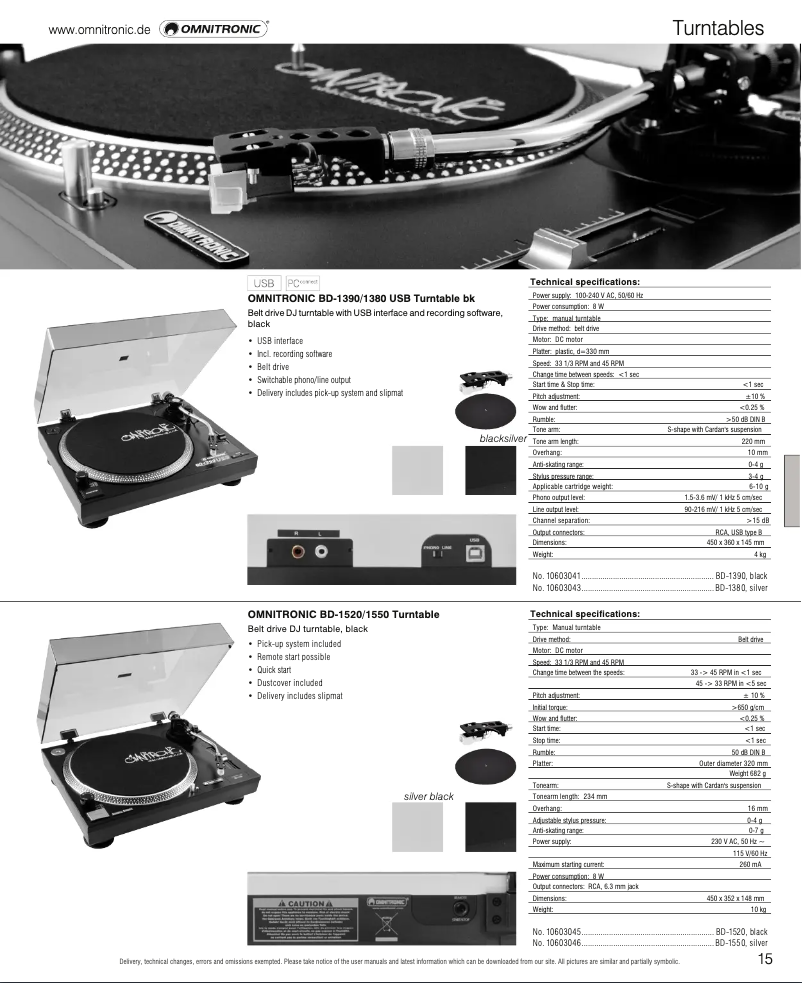 Page n°1 - Catalogue Omnitronic BD-1390