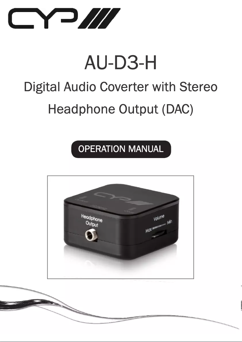 Page 1 de la notice Manuel utilisateur CYP AU-D3-H