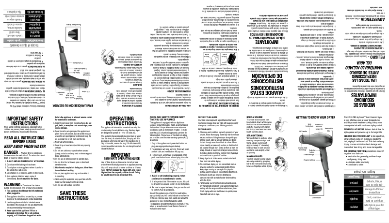 Page 1 de la notice Manuel utilisateur Conair 294