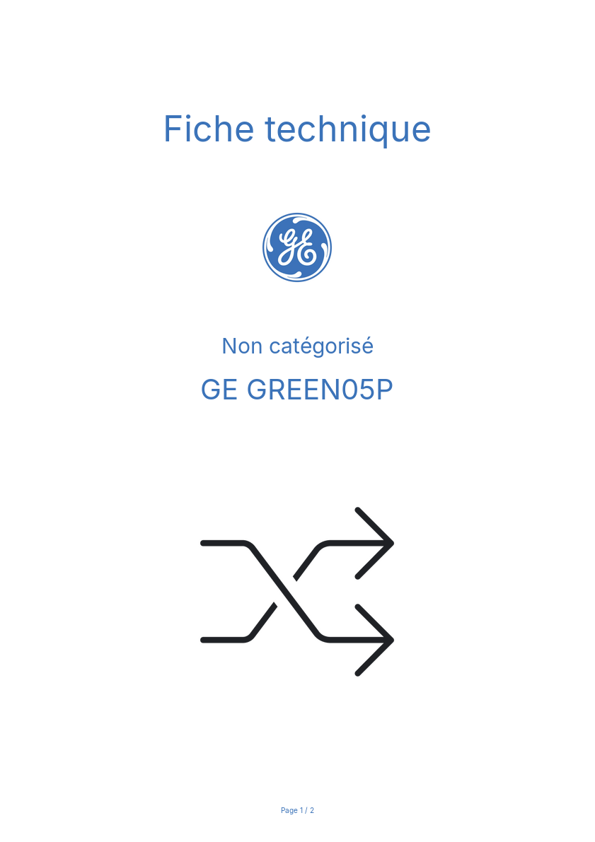 Image de la première page du manuel de l'appareil GREEN05P