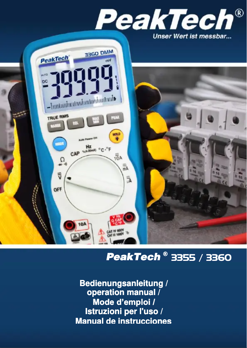 Page 1 de la notice Manuel utilisateur PeakTech 3360